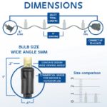 Commercial Grade Wide Angle 50 LED Warm White 25' Long on Black Wire