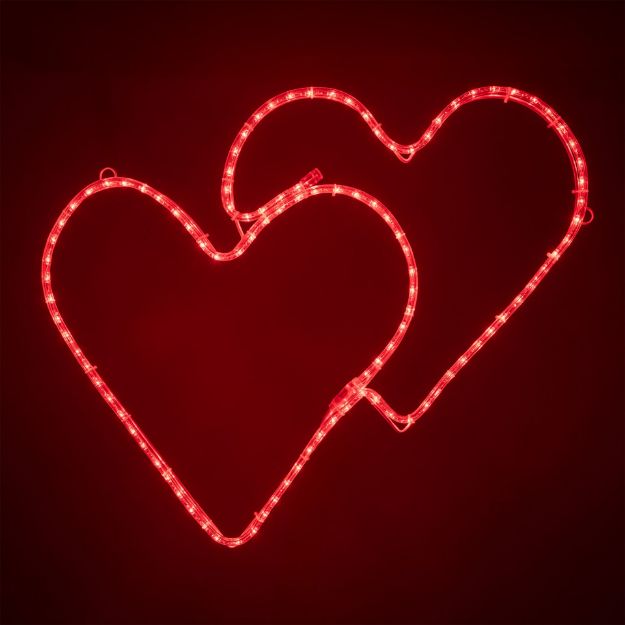 28" Double Heart LED Rope Light Motif