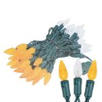 Orange and White 70 LED C6 Strawberry Mini Lights Commercial Grade Green Wire