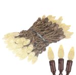 Warm White 70 LED C6 Strawberry Mini Lights Commercial Grade Brown Wire on Brown Wire