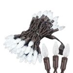 Pure White 70 LED C6 Strawberry Mini Lights Commercial Grade Brown Wire