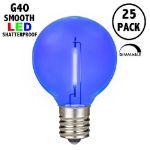 Blue - G40 - Plastic Filament LED Replacement Bulbs - 25 Pack