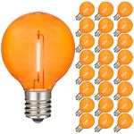 Orange - G40 - Plastic Filament LED Replacement Bulbs - 25 Pack