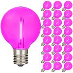 Pink - G40 - Plastic Filament LED Replacement Bulbs - 25 Pack