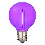 Purple - G40 - Plastic Filament LED Replacement Bulbs - 25 Pack
