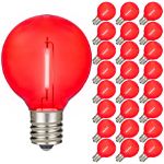 Red - G40 - Plastic Filament LED Replacement Bulbs - 25 Pack