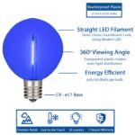 Blue LED G50 Plastic Filament LED Globe Bulbs - 25pk