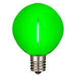 Green LED G50 Plastic Filament LED Globe Bulbs - 25pk