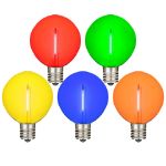 Multi LED G50 Plastic Filament LED Globe Bulbs - 25pk