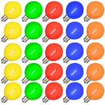 Multi LED G50 Plastic Filament LED Globe Bulbs - 25pk