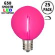 Pink LED G50 Plastic Filament LED Globe Bulbs - 25pk