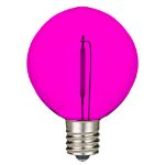 Pink LED G50 Plastic Filament LED Globe Bulbs - 25pk