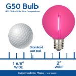 Pink LED G50 Plastic Filament LED Globe Bulbs - 25pk