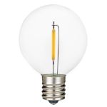Pure White LED G50 Plastic Filament LED Globe Bulbs - 25pk