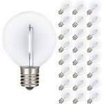 Pure White LED G50 Plastic Filament LED Globe Bulbs - 25pk