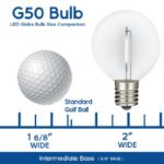 Pure White LED G50 Plastic Filament LED Globe Bulbs - 25pk