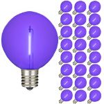 Purple LED G50 Plastic Filament LED Globe Bulbs - 25pk