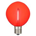 Red LED G50 Plastic Filament LED Globe Bulbs - 25pk