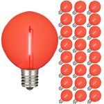 Red LED G50 Plastic Filament LED Globe Bulbs - 25pk