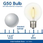 Warm White LED G50 Plastic Filament LED Globe Bulbs - 25pk
