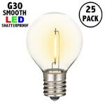 Warm White - G30 - Plastic Filament LED Replacement Bulbs - 25 Pack
