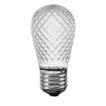 Warm White Diamond Faceted S14 LED Medium Base - 25pk
