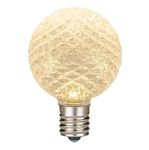 Warm White Diamond Faceted LED G50 Globe Bulbs - 25pk