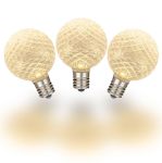 Warm White Diamond Faceted LED G50 Globe Bulbs - 25pk