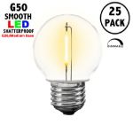 Warm White LED Medium Base G50 Plastic Filament Globe Bulbs - 25pk