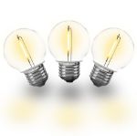 Warm White LED Medium Base G50 Plastic Filament Globe Bulbs - 25pk