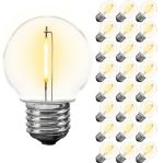 Warm White LED Medium Base G50 Plastic Filament Globe Bulbs - 25pk