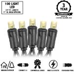 Commercial Grade Wide Angle 100 LED Warm White 34' Long Black Wire