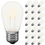 Warm White S14 U-Shaped LED Plastic Flex Filament Replacement Bulbs 25 Pack