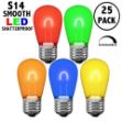 Multi Colored S14 U-Shaped LED Plastic Flex Filament Replacement Bulbs 25 Pack