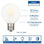 Warm White G50 U-Shaped LED Plastic Flex Filament Replacement Bulbs 25 Pack