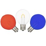 Red/White/Blue G50 U-Shaped LED Plastic Flex Filament Replacement Bulbs 25 Pack
