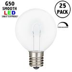 Pure White G50 U-Shaped LED Plastic Flex Filament Replacement Bulbs 25 Pack