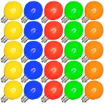 Multi Colored G50 U-Shaped LED Plastic Flex Filament Replacement Bulbs 25 Pack
