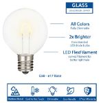 Warm White G50 U-Shaped LED Glass Flex Filament Replacement Bulbs 25 Pack