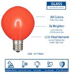 Red/White/Blue G50 U-Shaped LED Glass Flex Filament Replacement Bulbs 25 Pack