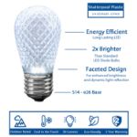 Pure White Diamond Faceted S14 LED Medium Base - 25pk