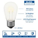 Warm White S14 U-Shaped LED Glass Flex Filament Replacement Bulbs 25 Pack