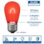 Red/White/Blue S14 U-Shaped LED Glass Flex Filament Replacement Bulbs 25 Pack