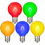 Multi Colored G40 U-Shaped LED Glass Flex Filament Replacement Bulbs 25 Pack