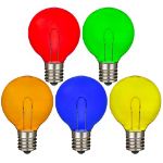 Multi Colored G40 U-Shaped LED Glass Flex Filament Replacement Bulbs 25 Pack
