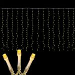 LED Curtain Lights 300 LED Warm White 8 Function Non-Connectable Clear Wire 