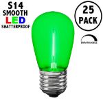 Green S14 LED Plastic Filament Medium Base e26 Bulbs  - 25pk