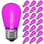 Pink S14 LED Plastic Filament Medium Base e26 Bulbs  - 25pk