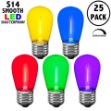 Rainbow S14 LED Plastic Filament Medium Base e26 Bulbs  - 25pk