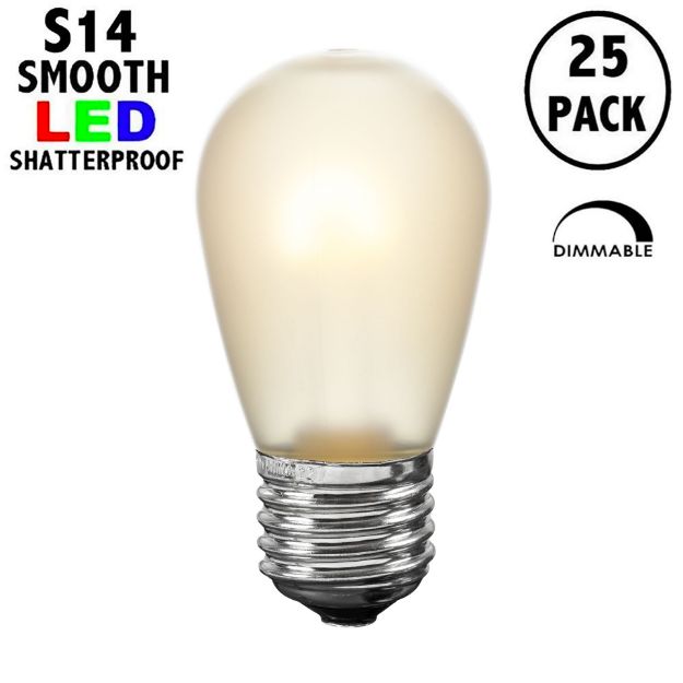 Warm White Satin S14 U-Shaped LED Plastic Flex Filament Replacement Bulbs 25 Pack